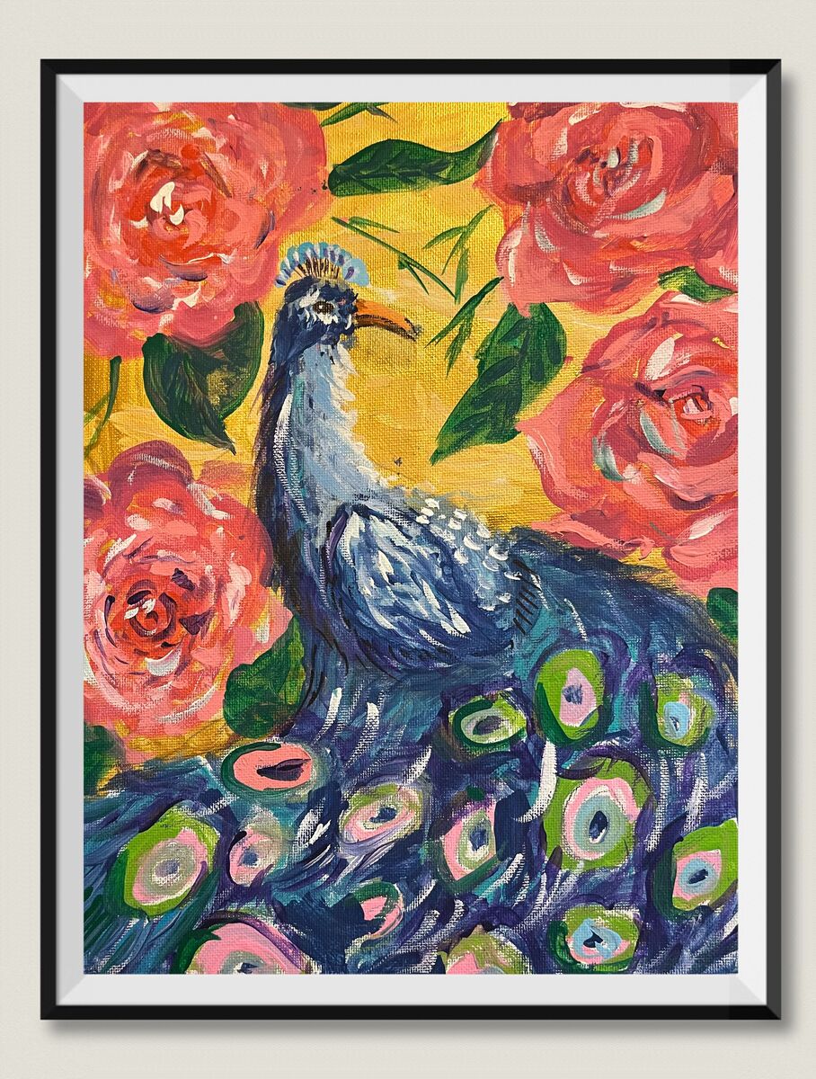 Peacock painting, High Merit, Celebrating Art Summer 2023
