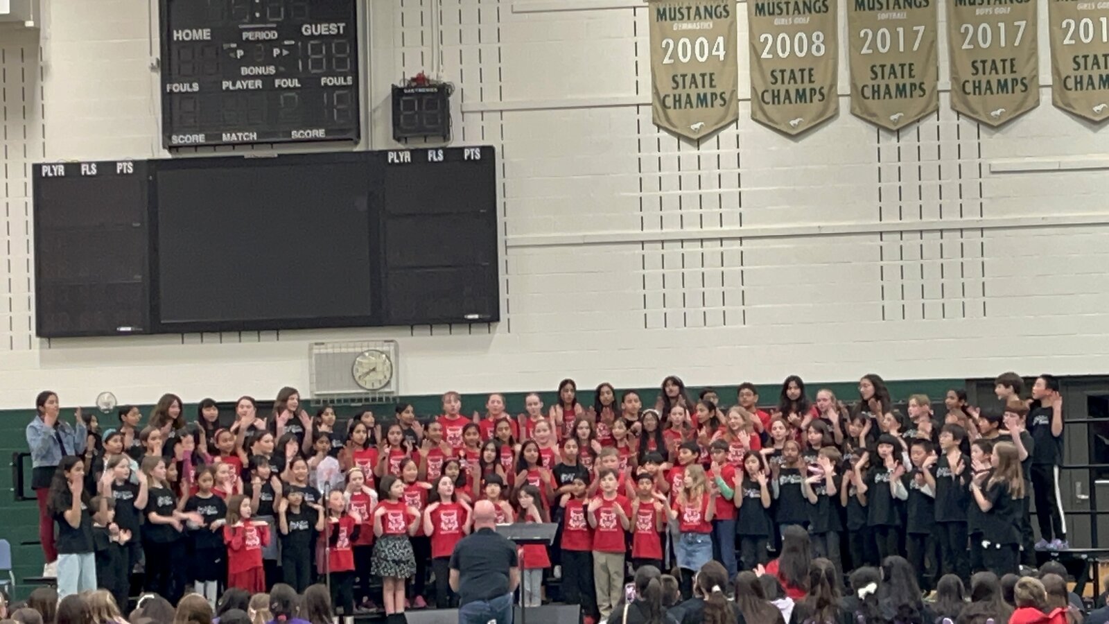 Sandra performing with the school choir